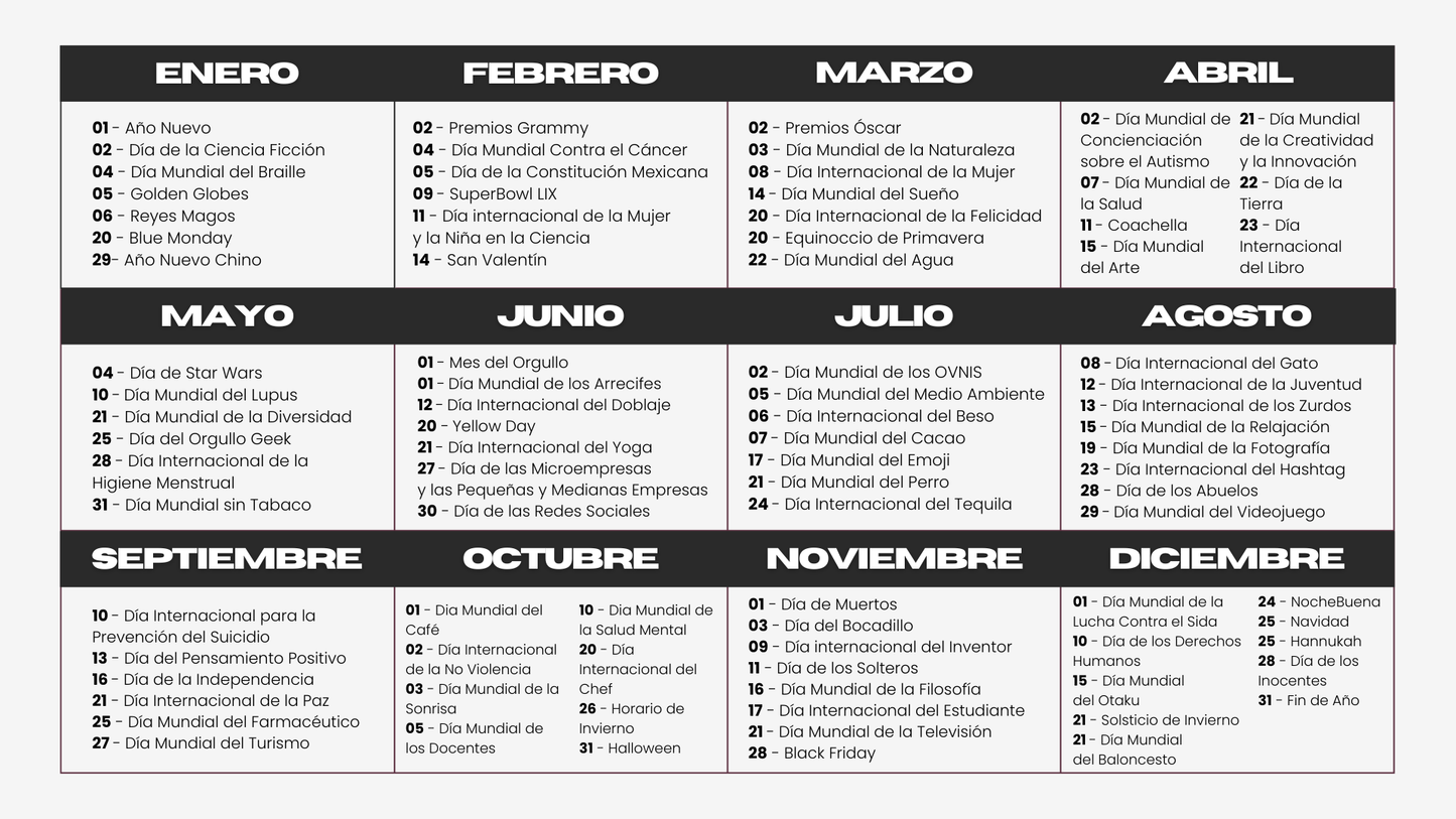 Calendario Editorial 2025